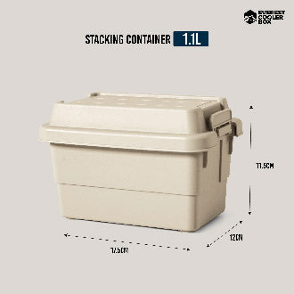 STACKING CONTAINER ลังแคมป์ปิ้ง ขนาด 1.1 ลิตร Camping Box 1.1L ลังจิ๋ว แพ็ค5ใบ