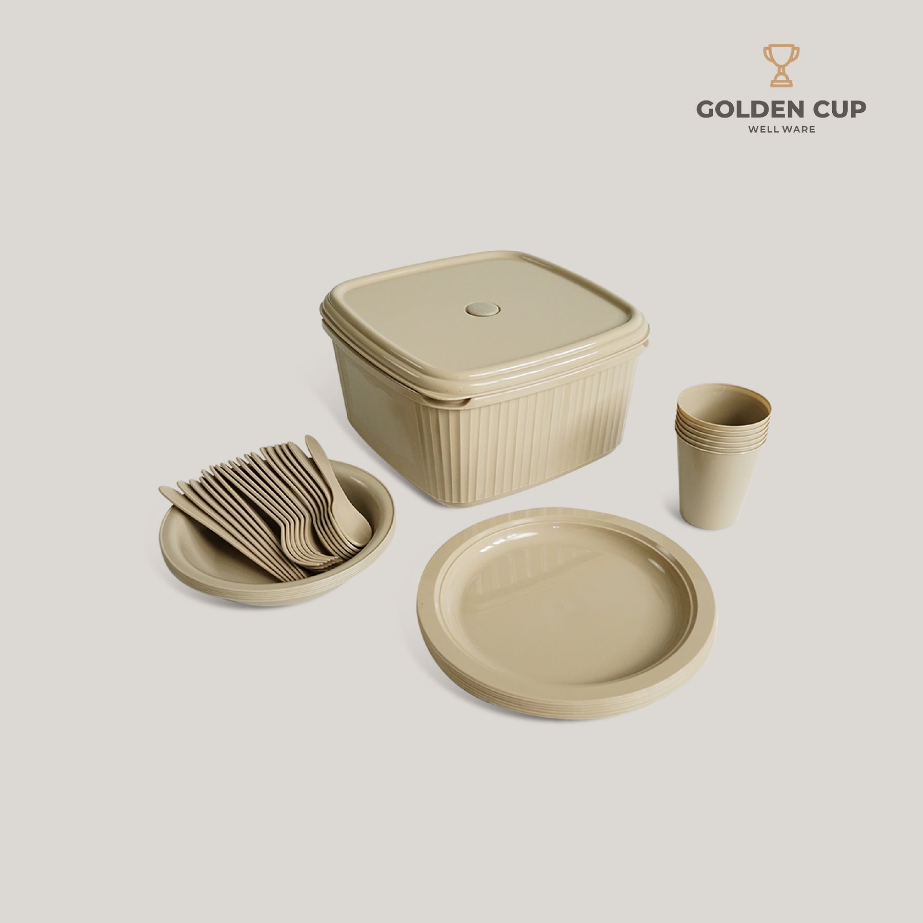 กล่องข้าวปิคนิค ชุดปิคนิค จานชามแคมป์ปิ้ง New Product "PICNIC SET" Camping Collection Set 37 Pcs.