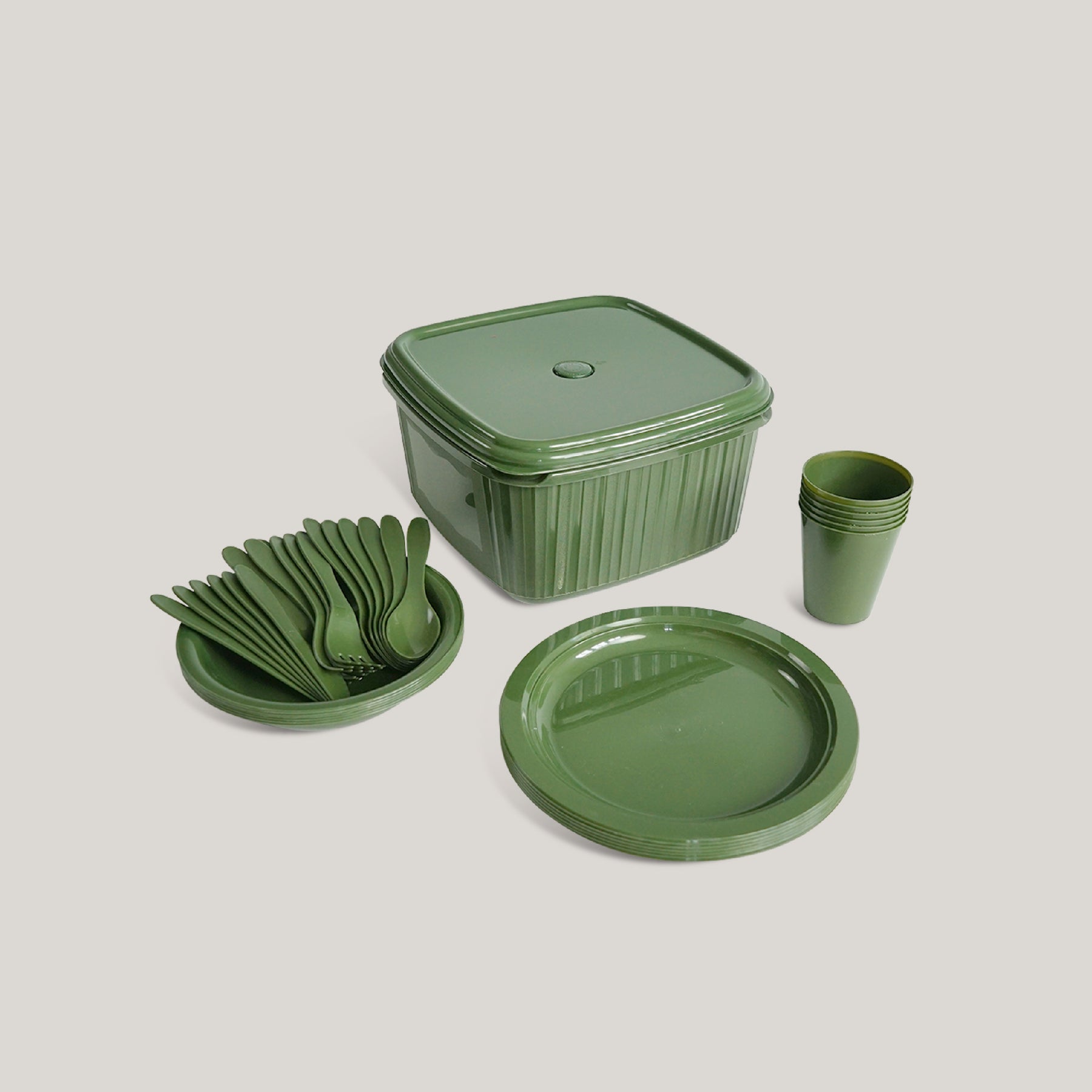 กล่องข้าวปิคนิค ชุดปิคนิค จานชามแคมป์ปิ้ง New Product "PICNIC SET" Camping Collection Set 37 Pcs.