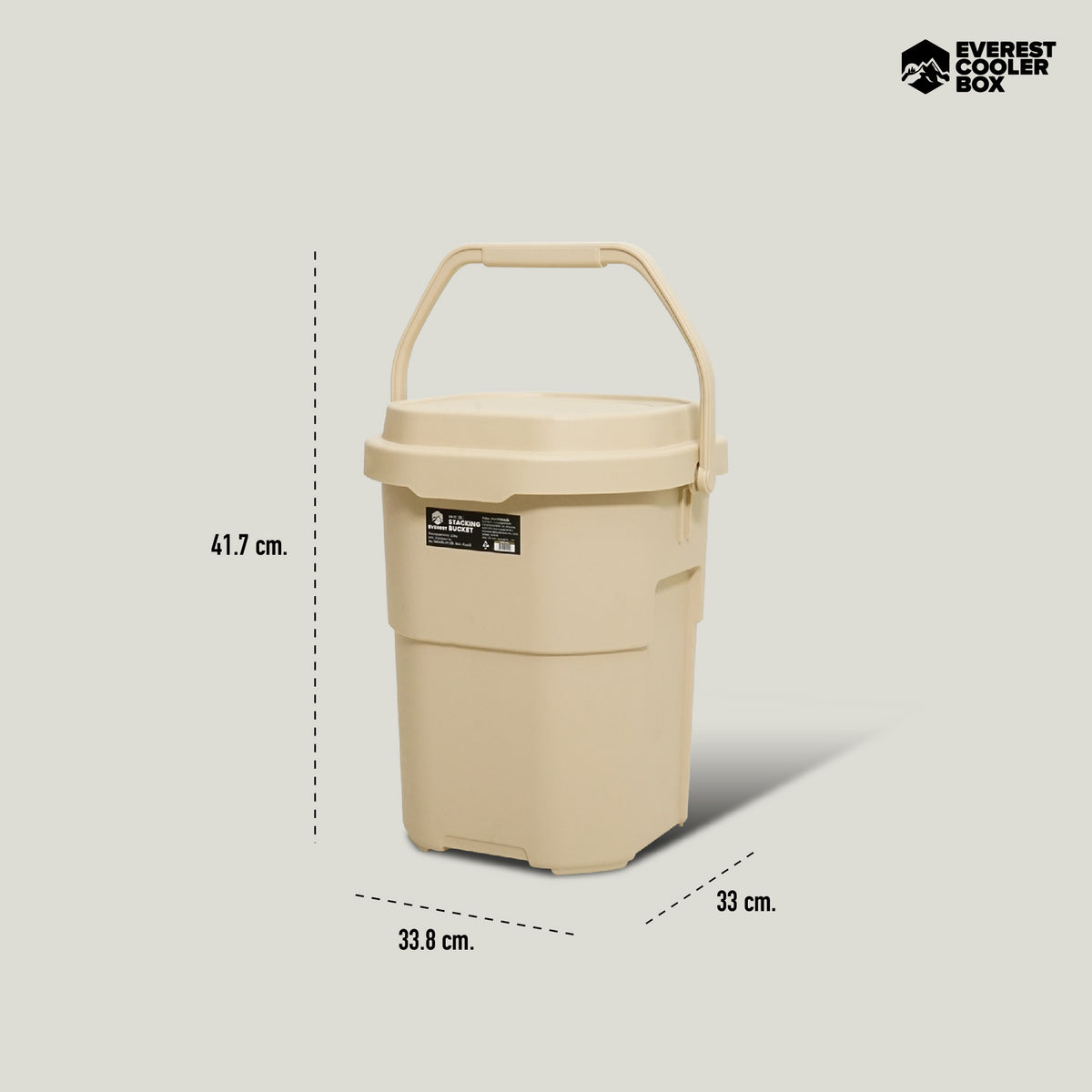 EVEREST STACKING BUCKET ถังอเนกประสงค์พร้อมฝาปิด 22 ลิตร แข็งแรง วางซ้อนได้ ใช้งานได้อเนกประสงค์