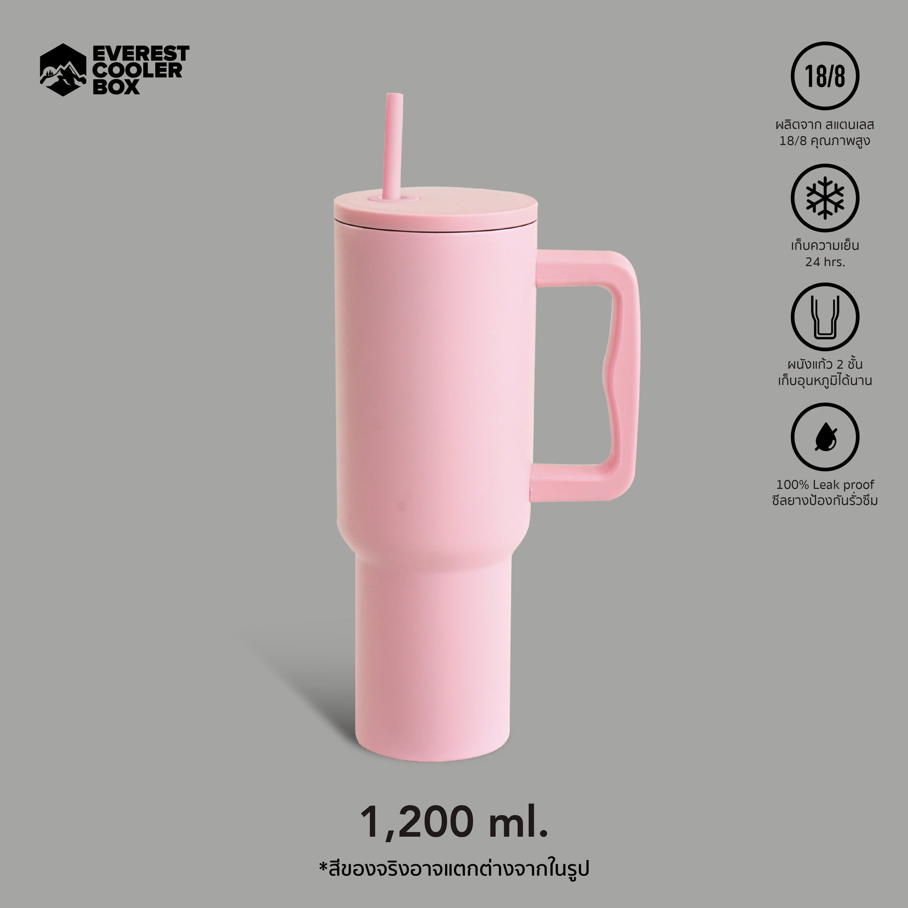 กระบอกน้ำเก็บความเย็น แก้วสแตนเลส Tumbler เก็บอุณหภูมิขนาด 1,200ml รุ่น 1200