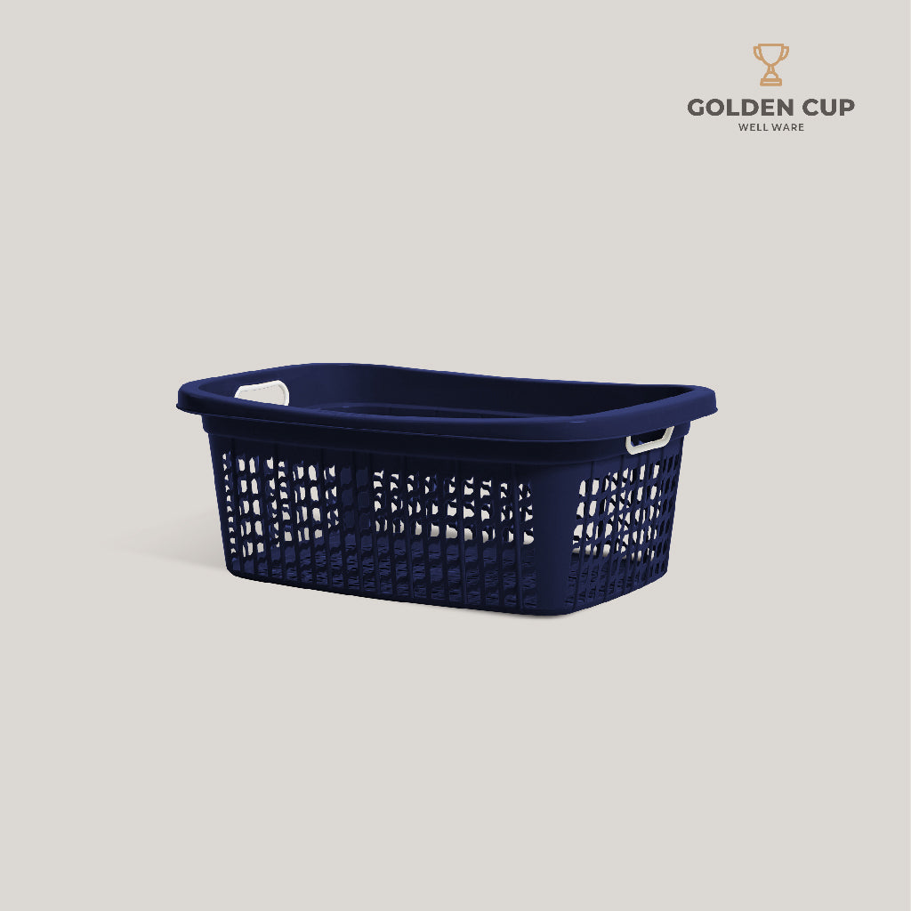 GOLDEN CUP ตะกร้าพลาสติก ตะกร้าใส่ของ เสื้อผ้า ทรงเหลี่ยมผืนผ้า AG228 แพ็ค 1