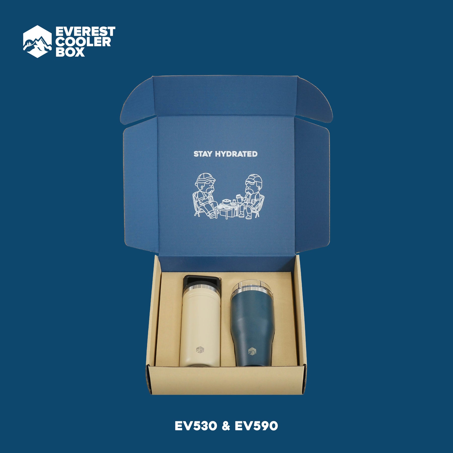 Everest Drinkware Box Set แก้วน้ำกระบอกน้ำเก็บความเย็น พร้อมกล่องของขวัญพรีเมี่ยม ขนาด 590ml, 480ml, 530ml