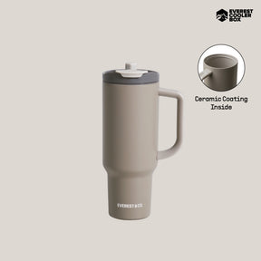 EVEREST&CO. Hold Tumbler แก้วน้ำเก็บความเย็นพร้อมหลอดในตัว เคลือบเซรามิคด้านใน ขนาด 1200ml