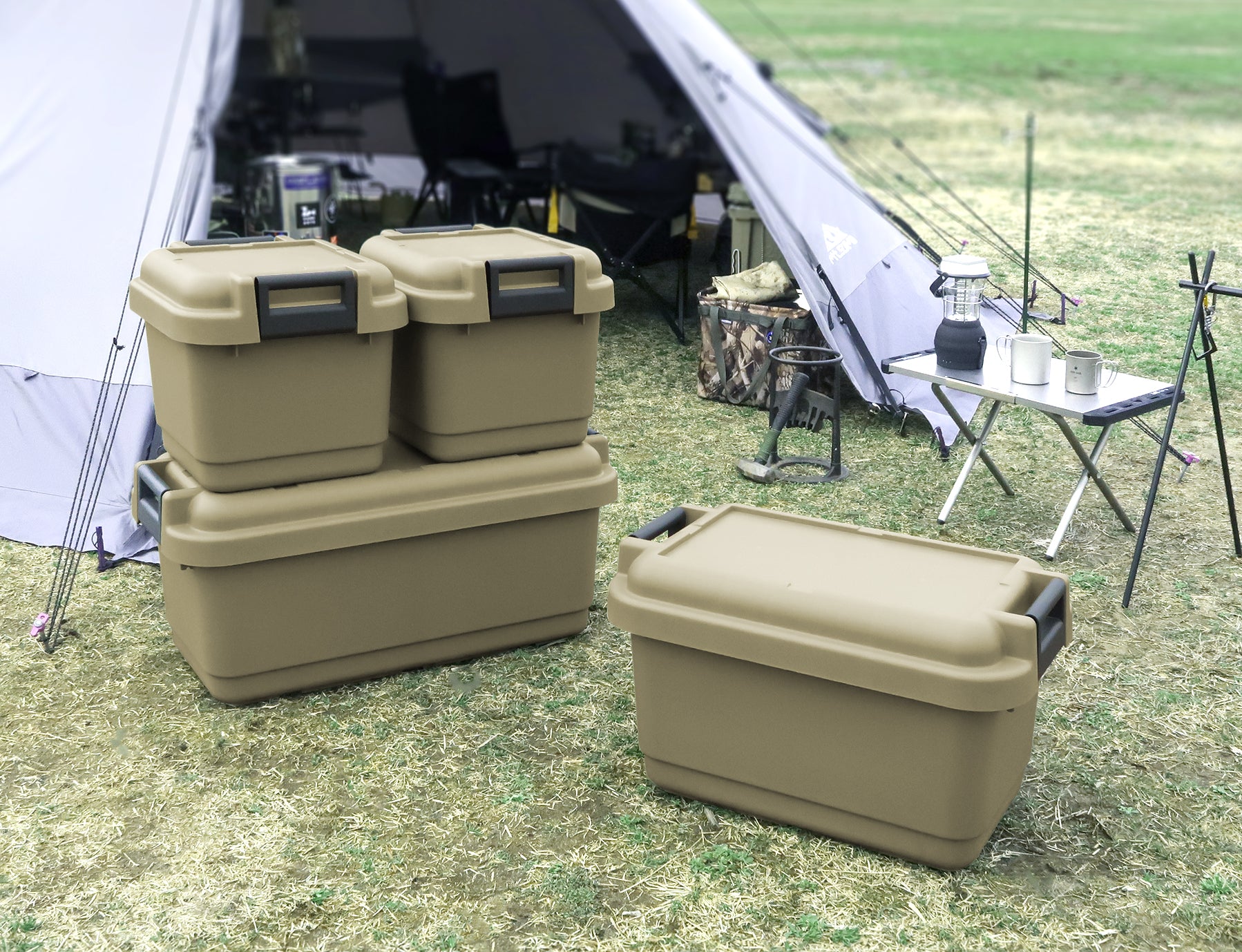 EVEREST&CO. STACKAWAY CONTAINER (L) 73 ลิตร(Made in Japan) กล่องเก็บของ ลัง เก็บของ มีซีนกันน้ำ กันฝุ่น ความจุ 73 ลิตร