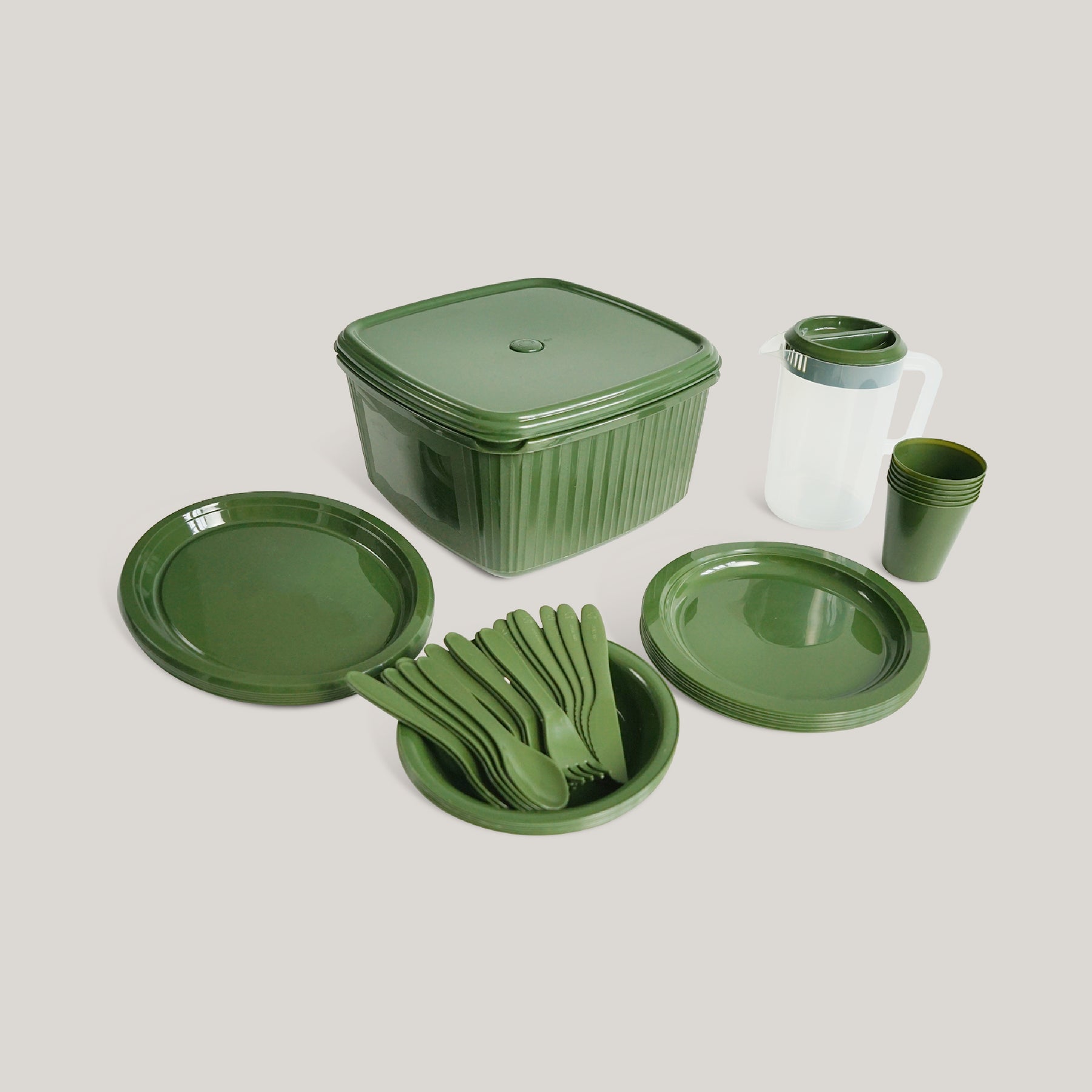 กล่องข้าวปิคนิค ชุดปิคนิค จานชามแคมป์ปิ้ง New Product "PICNIC SET" Camping Collection SET 44 Pcs.