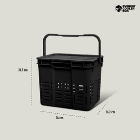 EVEREST STACKING MESH BOX ตะกร้าพร้อมฝาปิด 16 ลิตร ดีไซน์มินิมอล แข็งแรง ใช้งานได้อเนกประสงค์