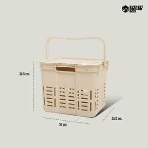 EVEREST STACKING MESH BOX ตะกร้าพร้อมฝาปิด 16 ลิตร ดีไซน์มินิมอล แข็งแรง ใช้งานได้อเนกประสงค์