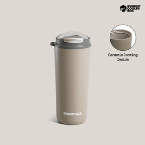 EVEREST&CO. Trek Tumbler แก้วน้ำเก็บความเย็นพร้อมหลอดในตัว  เคลือบเซรามิคด้านใน ขนาด 600 ml.